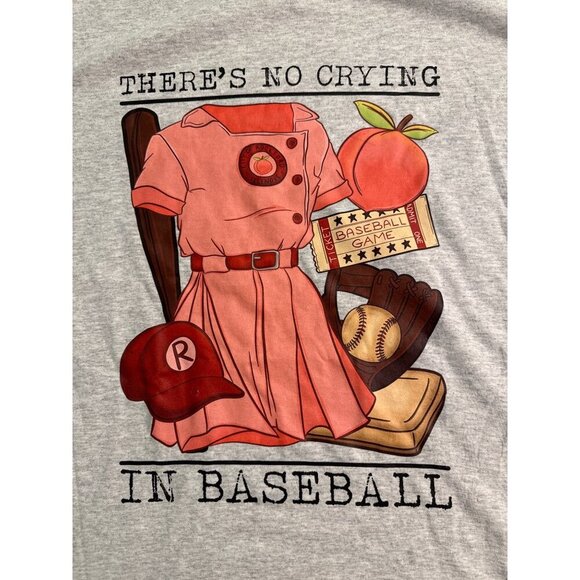 Theres No Crying In Baseball Graphic T-Shirt Gray M 50% Cotton 50% Polyester - Picture 4 of 4